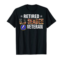 Load image into Gallery viewer, Vintege Retired US Seabee Veteran American Flag Cool Gift T-Shirt
