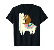 Load image into Gallery viewer, Cute Llama (Alpaca) And Sloth, Best friends, T-Shirt T-Shirt
