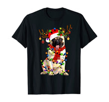 Load image into Gallery viewer, Funny Pug Dog Christmas Tee Reindeer Christmas Lights Pajama T-Shirt
