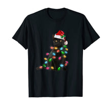 Load image into Gallery viewer, Black Cat christmas light tshirt funny cat lover christmas
