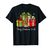 Load image into Gallery viewer, Merry Christmas Y'all Leopard Print Christmas Gift Box Xmas T-Shirt
