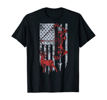 Load image into Gallery viewer, Bow Hunting Deer Flag T-Shirt for Men Or Women Hunters-145715
