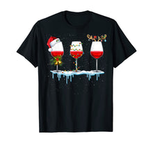 Load image into Gallery viewer, Three Glass of Red Wine Santa Hat Christmas For Men Women T-Shirt
