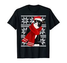 Load image into Gallery viewer, Ugly Christmas Black Cat Santa Hat Scarf Holiday Cute Gift T-Shirt
