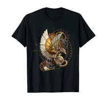 Load image into Gallery viewer, Steampunk Dragon on watch gift vintage t shirt
