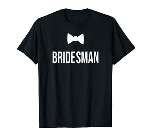 Mens Bowtie Image Silhouette Bridesman T-Shirt for Men