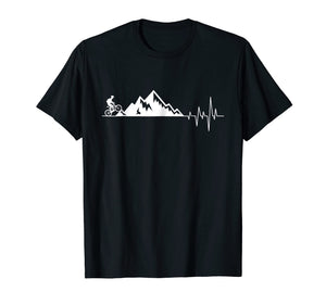 funny t-shirt for Mountain Bike Heartbeat for MTB Bikers