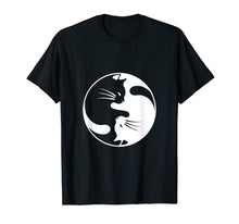 Load image into Gallery viewer, Black White Cat Yin and Yang T-shirt for Women and daddy
