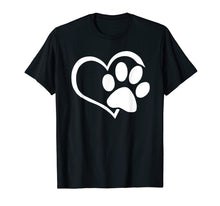 Load image into Gallery viewer, Dog Puppy Shirt - I Love Dogs Paw Print Heart Cute Women Men
