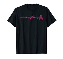 Load image into Gallery viewer, Heartbeat Survivor Warrior Breast Cancer Awareness Shirt
