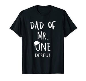 Mens Dad of MR. Onederful Wonderful Funny 1st birthday boy outfit