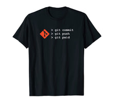 Load image into Gallery viewer, Git TShirt - Commit Push Paid Funny Coding Programming Shirt
