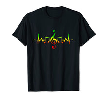Load image into Gallery viewer, Reggae Music Heartbeat T-Shirt - Jamaica Rasta Tee Gift
