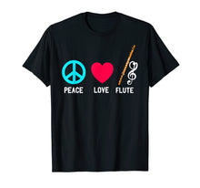 Load image into Gallery viewer, Peace Love Flute Player Music Retro Marching Band Tshirt
