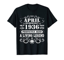 Load image into Gallery viewer, April 1936 Retro T-Shirt Vintage 83rd Birthday Decorations
