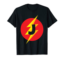 Load image into Gallery viewer, Superhero Costume Letter J Initial T-Shirt For Boys &amp; Girls
