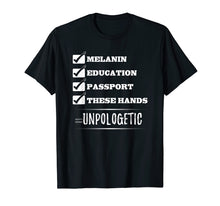 Load image into Gallery viewer, Melanin Education Passport These Hands Black People T Shirt
