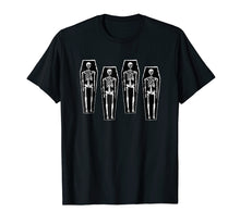 Load image into Gallery viewer, Skeleton Coffin Goth Punk Halloween T Shirt
