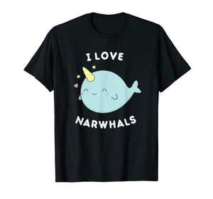 Cute Kawaii I Love Narwhals T-Shirt