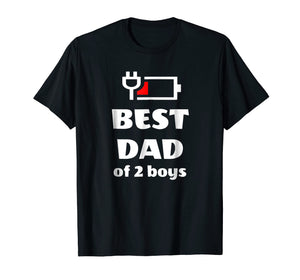 Mens Fathers Day T-Shirt Gift For Dad of 2 Boys From Wife Or Son