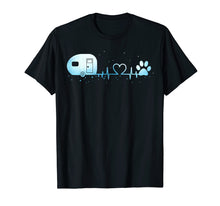 Load image into Gallery viewer, camping car lover heartbeat dog paws gift T shirt
