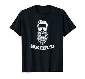 Mens Beer'd Hop Beard Bearded Beer Drinkers Tshirt for Men