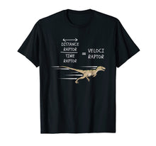 Load image into Gallery viewer, Velociraptor Equation T-Shirt Funny Physics Dinosaur Tee
