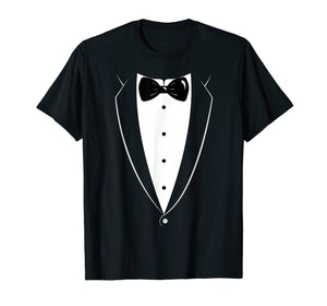 Black And White Tuxedo With Bow tie Funny Novelty T Shirt