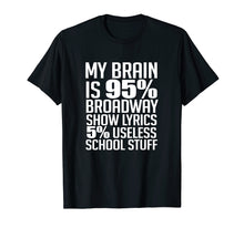 Load image into Gallery viewer, My Brain is 95% Broadway Lyrics TShirt| Fun Theatre Acting T
