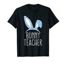 Load image into Gallery viewer, Bunny Teacher Gingham Check Bunny Headband Easter T Shirt
