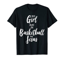 Load image into Gallery viewer, Basketball &amp; Jesus T Shirt: This Girl Runs On Christ Tee
