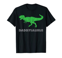 Load image into Gallery viewer, Mens Daddysaurus t-rex dinosaur t-shirt, daddy dad dino funny
