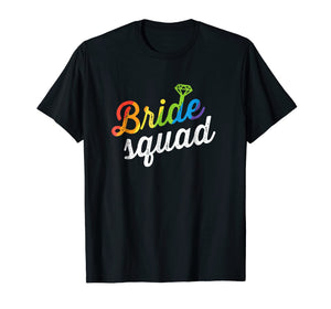 Bride Squad Shirt - LGBT Cute Rainbow Ring Bachelorette Gift