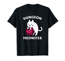 Load image into Gallery viewer, Dungeon Meowster Funny DnD Tabletop Gamer Cat D20 Tshirt
