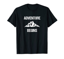 Load image into Gallery viewer, Adventure Begins - Hiking Camping Mountain Climber T-shirt
