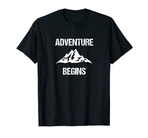 Adventure Begins - Hiking Camping Mountain Climber T-shirt