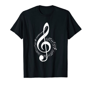 Music Note T Shirt White Clef Musical Symbol for Musician