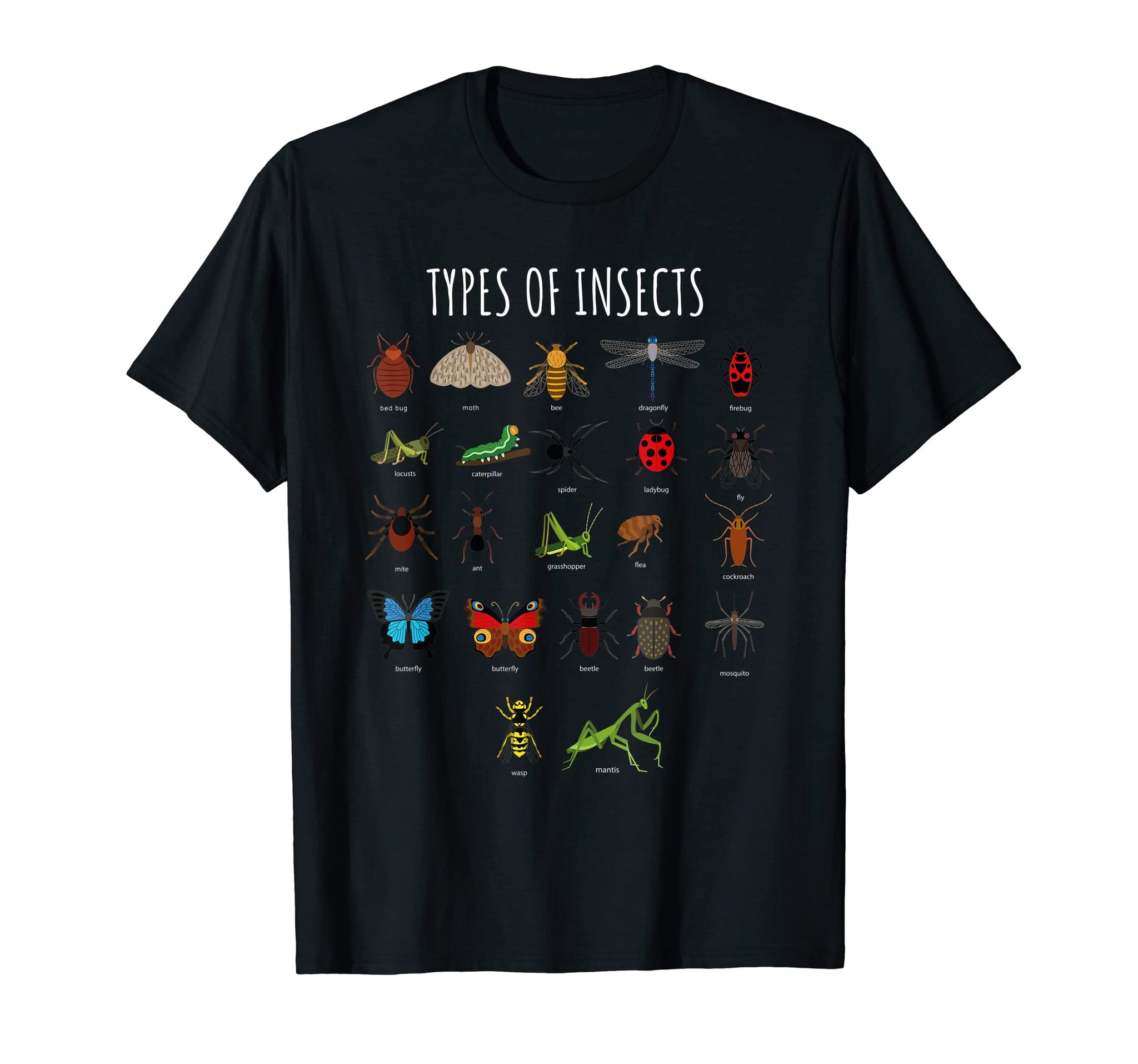 Bug T-Shirt - Bug Identification Types Of Insects Tee New Zealand ...