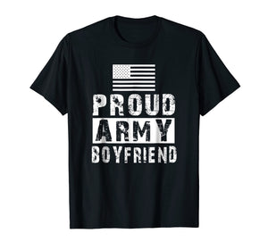 Mens Proud Army Boyfriend Family Military Appreciation T-shirt
