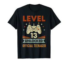 Load image into Gallery viewer, Official Teenager 13th Birthday T-Shirt Level 13 Unlocked
