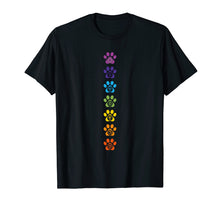 Load image into Gallery viewer, 7 Chakras Puppy Paw Print Cute High Vibe Conscious T-Shirt
