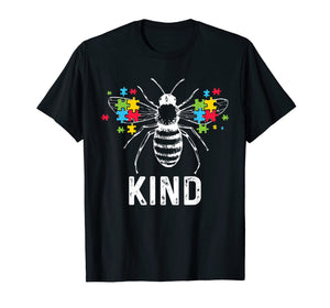 Autism Awareness Bee Kind Puzzle Pieces T Shirt Autist Tee
