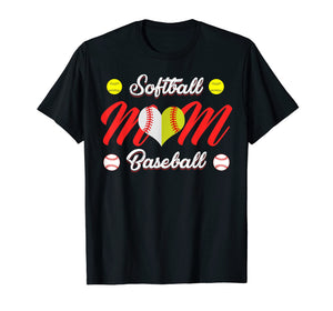 Baseball Heart T Shirt, Gift for Softball Mom or Dad, Team