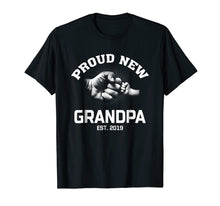 Load image into Gallery viewer, Mens Proud New Grandpa EST 2019 Gift Shirt Father&#39;s Day
