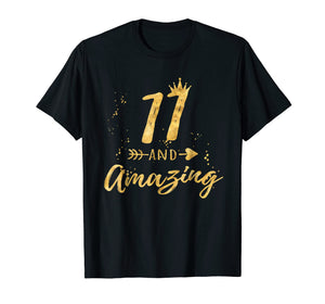 11th Birthday Shirt for Girl, 11 and Amazing Gifts T-Shirt