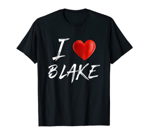 I Love Heart BLAKE Family Name T Shirt