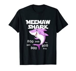 Meemaw Shark T-Shirt Mother Grandma Halloween Christmas