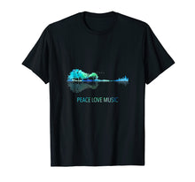Load image into Gallery viewer, Peace Love Music Guitar Lake Shadow Hippie T-Shirt
