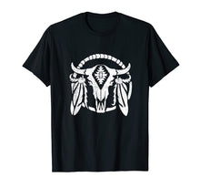 Load image into Gallery viewer, Aztec Pattern Cow Skull T Shirt Cowboy Indian Mexican Gift
