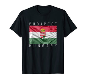 Budapest T-Shirt Flag of Hungary with Coat of Arms Souvenir